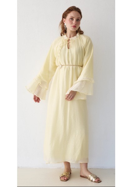 Yeni Sezon Tül Tenselzincir Detaylı Elbise