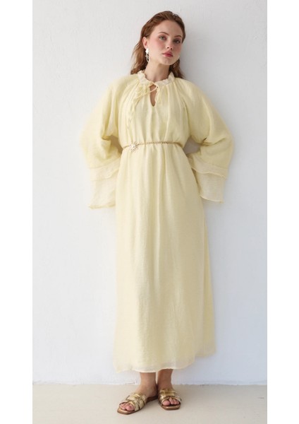 Yeni Sezon Tül Tenselzincir Detaylı Elbise fiyatları