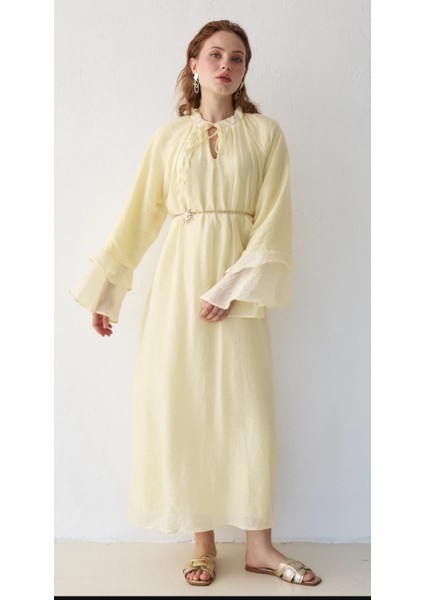 Yeni Sezon Tül Tenselzincir Detaylı Elbise modelleri