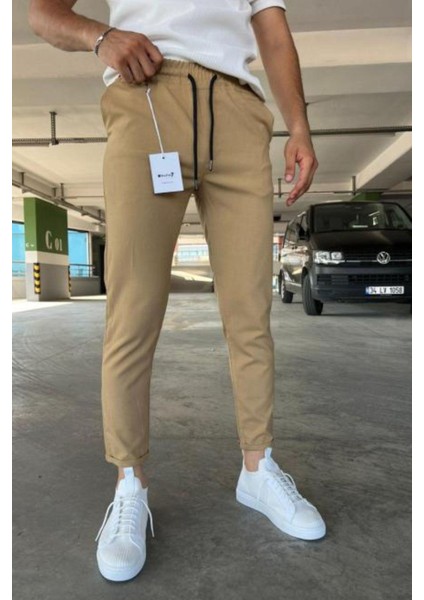 Erkek Dar Kesim Duble Paça Esnek Jogger Pantolon
