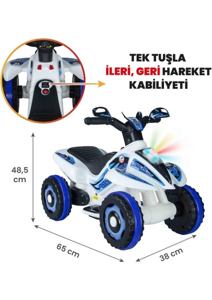 Çılgın Arazi Fast Kamarot Akülü ATV 6V Tek Kişilik 25 kg Taşıma Kapasitesiyle