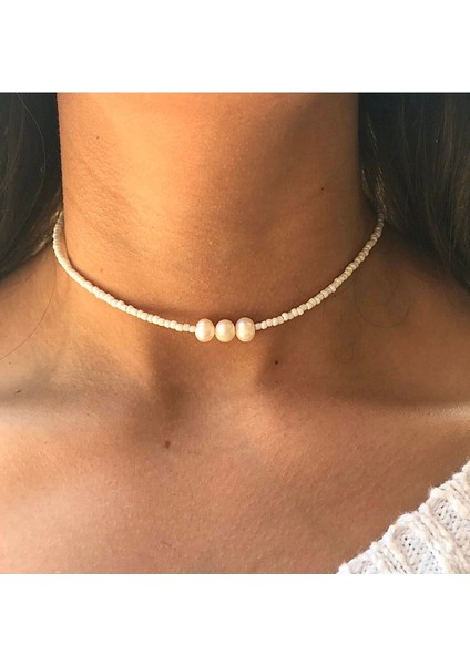 Gerçek Incili Beyaz Kolye