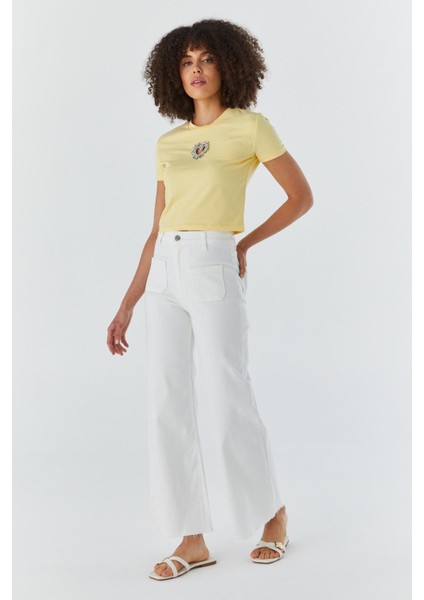 Wide Leg Pantolon Ekru modelleri