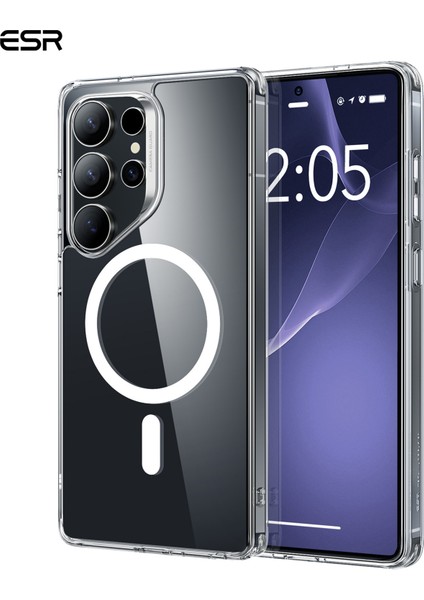 Samsung S25 Ultra Halolock Magsafe Classic Hybrid Silikon Kılıf Şeffaf