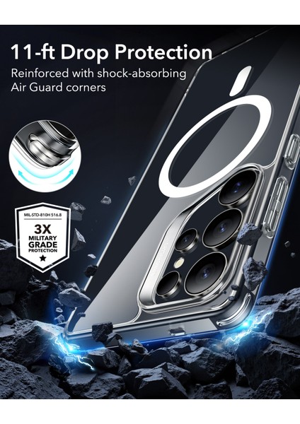 Samsung S25 Ultra Halolock Magsafe Classic Hybrid Silikon Kılıf Şeffaf