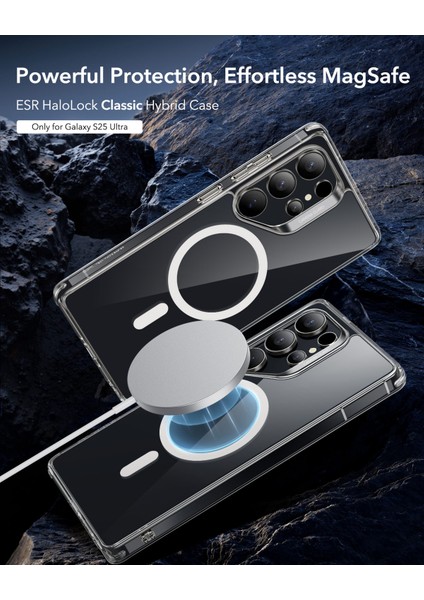 Samsung S25 Ultra Halolock Magsafe Classic Hybrid Silikon Kılıf Şeffaf