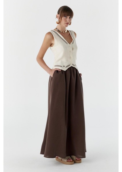 Cepli Modal Kumaş Etek Kahve fırsatları