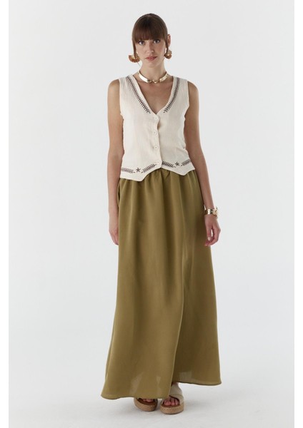 Cepli Modal Kumaş Etek Yesıl fiyatları