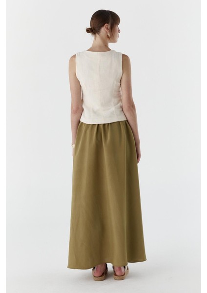 Cepli Modal Kumaş Etek Yesıl indirimleri