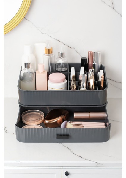 0619 Çekmeceli Takı ve Makyaj Organizeri, Antrasit, Düzenleyici fiyatları