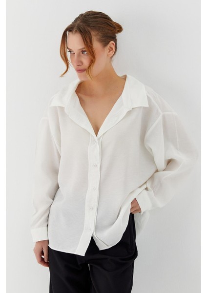 Oversize Gömlek Beyaz