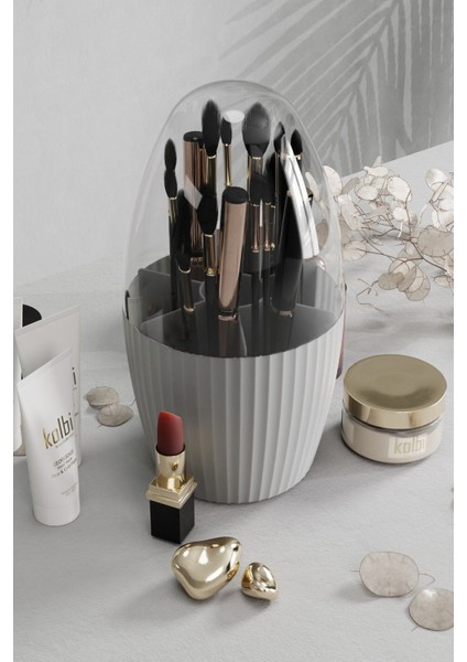 7 Bölmeli Çok Amaçlı Fanus Makyaj Düzenleyici Beyaz fiyatları