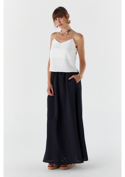 Cepli Modal Kumaş Etek Sıyah modelleri