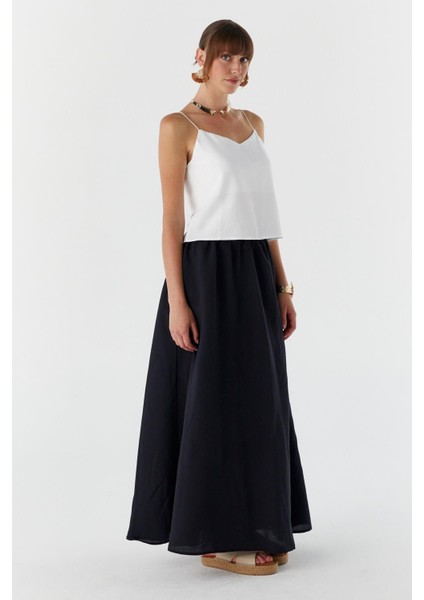 Cepli Modal Kumaş Etek Sıyah fırsatları