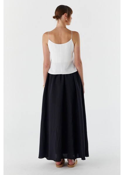 Cepli Modal Kumaş Etek Sıyah indirimleri