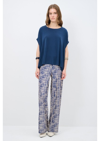 Modal Bisiklet Yaka Tişört Lacivert 175L9021001 modelleri