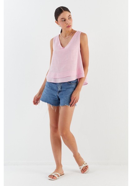 Keten Bluz Pembe modelleri