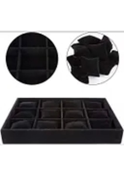 Gri Süet 12 Yastıklı Çekmeceli Takı ve Saat Kutusu fiyatları