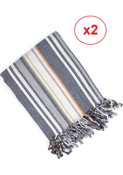 2 Adet Pamuk-Keten Peştemal (100X180)-CARLOS