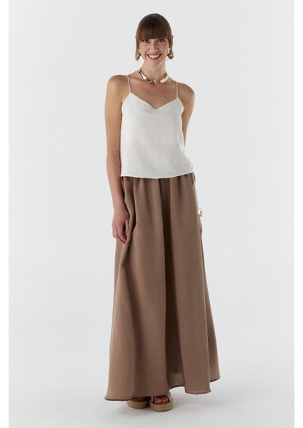 Cepli Modal Kumaş Etek Bej fırsatları