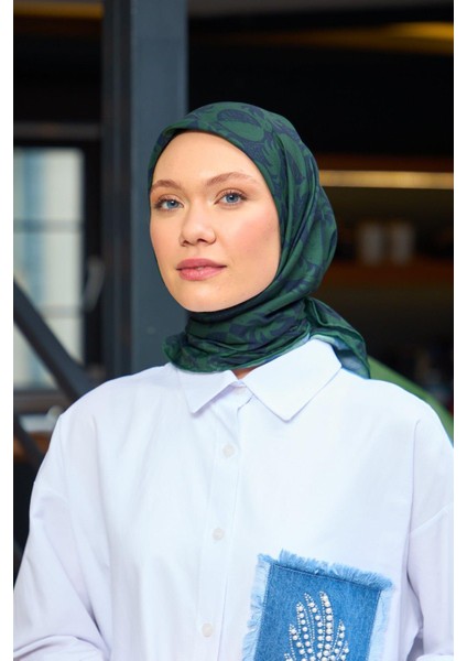 Harmony Collection Soft Eşarp Orman Yeşili Mor 1182-13