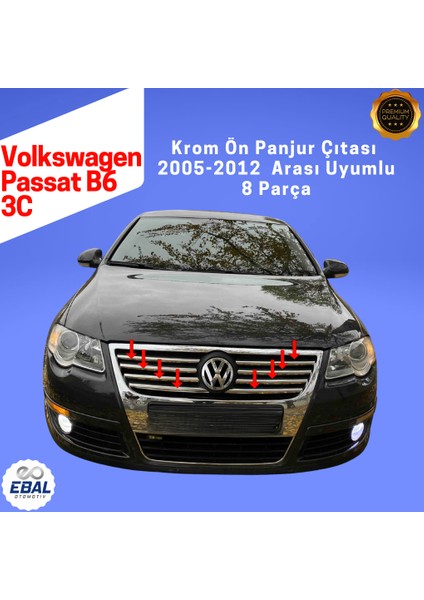Vw Passat B6 3c Krom Ön Panjur 8 prc 2005-2011 Paslanmaz Çelik modelleri