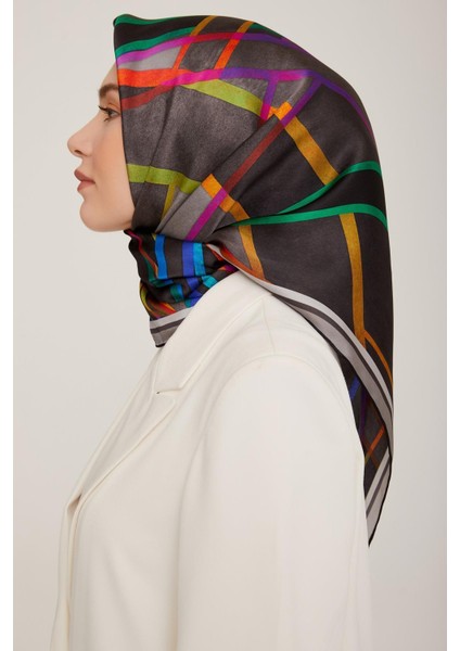 Nostalji Serisi Sura İpek Eşarp Ekose Desenli %100 İpek 90 x 90 cm Kadınlar İçin fiyatları