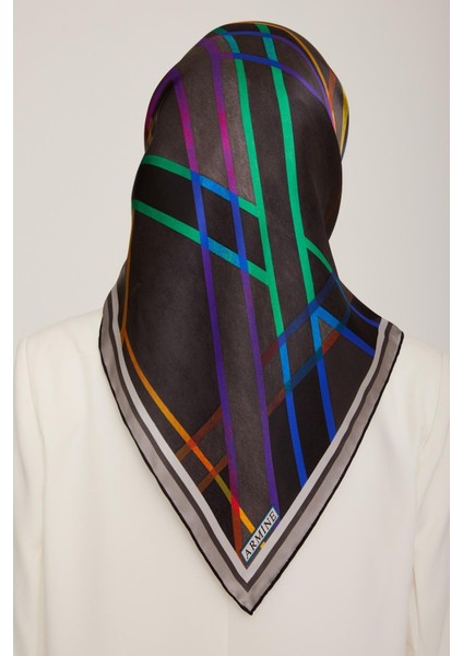 Nostalji Serisi Sura İpek Eşarp Ekose Desenli %100 İpek 90 x 90 cm Kadınlar İçin fırsatları