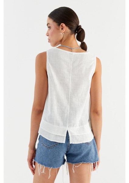 Keten Bluz Beyaz indirimleri