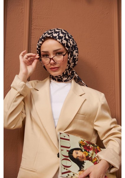 Aura Kazayağı Soft Eşarp Siyah Pembe 1155-12