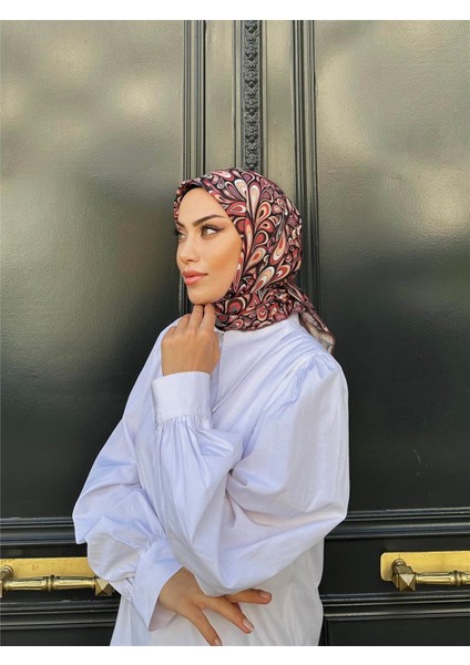 Relax Ebruli Soft Eşarp Siyah Kırmızı 1147-12 fiyatları