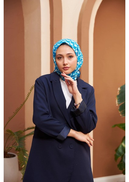 Aura Kazayağı Soft Eşarp Mavi 1155-02