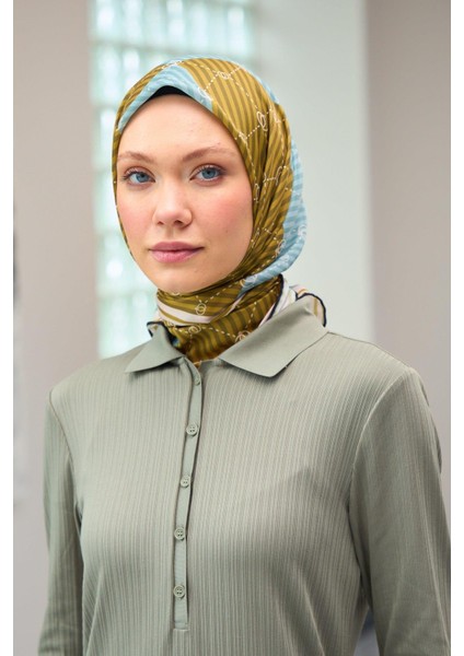 Harmony Collection Soft Eşarp Hardal Mavi 1176-07