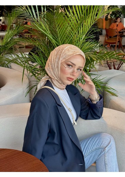 Etnik Serisi Krem Pamuk Eşarp 1116-14