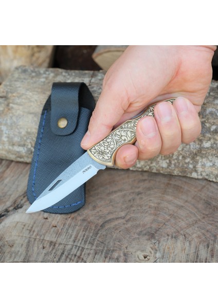 Katlanır Model - N690 Çelik - Paslanmaz Pirinç Gravür Işlemeli Sap modelleri