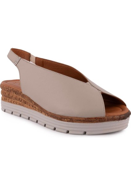 Modern Rahat Deri Yumuşak Sandalet Gri 8094 modelleri