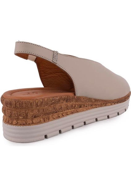 Modern Rahat Deri Yumuşak Sandalet Gri 8094 fırsatları