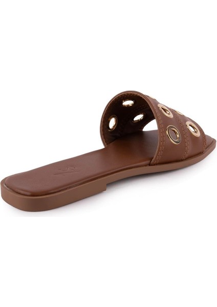 Floxer Modern Zımbalı Düz Terlik Taba 8251 fırsatları