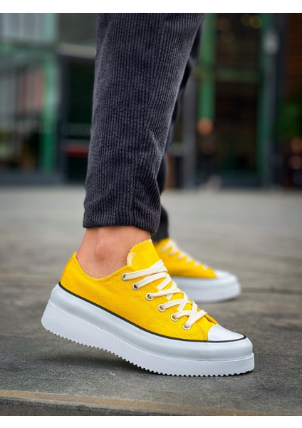 J-Cx-3 Bağcıklı Ortopedik Rahat Taban Kısa Erkek Sneaker Spor Ayakkabı Bt Sarı modelleri
