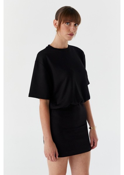 Beli Lastikli Elbise Sıyah modelleri