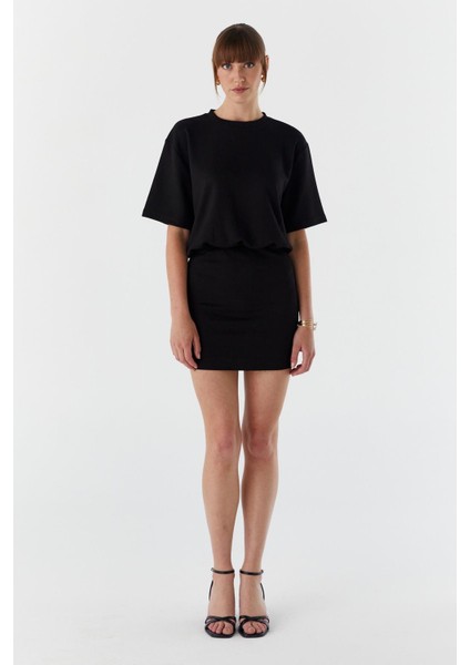 Beli Lastikli Elbise Sıyah fırsatları