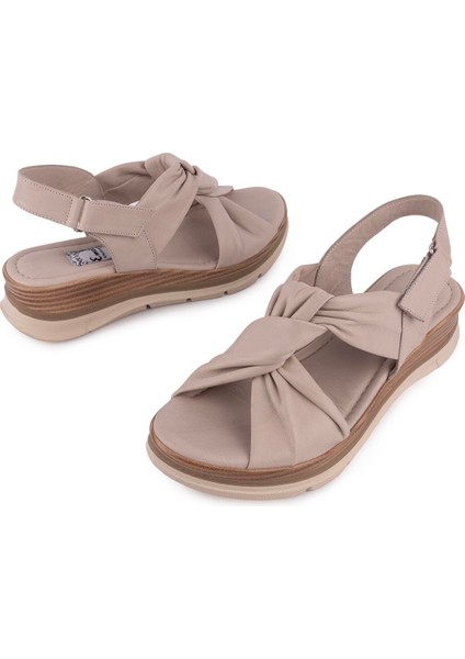 Hakiki Deri Günlük Rahat Düğüm Tasarım Sandalet Taş D-1111 modelleri