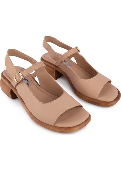 Hakiki Deri Günlük Rahat Sandalet Nut 1331
