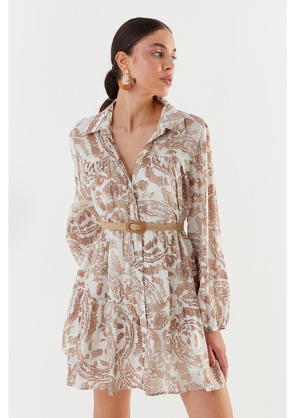 Hasır Kemerli Mini Elbise Murdum modelleri