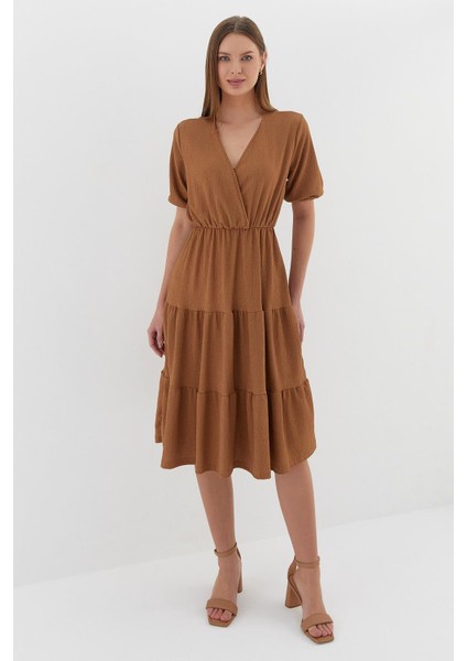 Kısa Kol Midi Elbise Bıskuvı modelleri