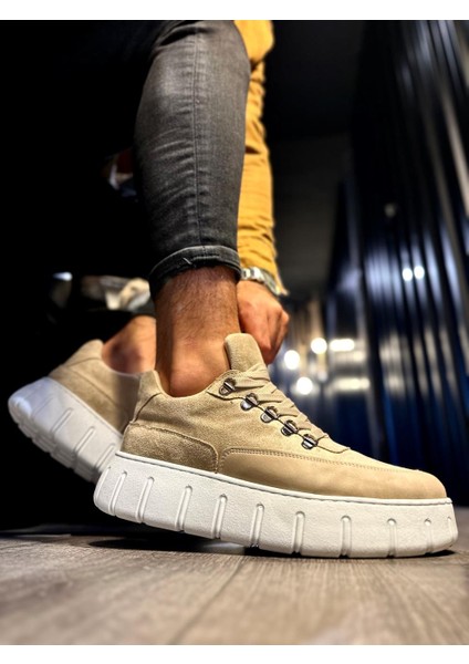 J600 Bağcıklı Ortopedik Taban Süet Erkek Günlük Sneaker Spor Ayakkabı Bt Vizon fiyatları