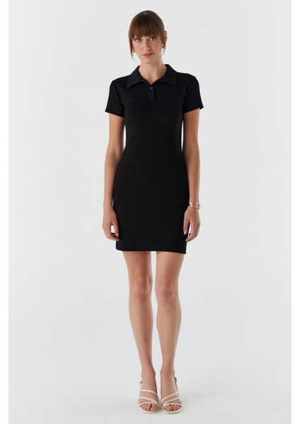 Polo Yaka Elbise Sıyah fiyatları