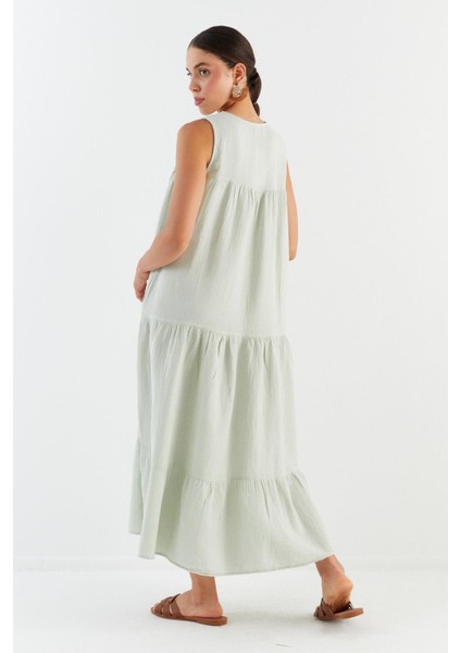 Müslin Elbise A.yesıl indirimleri