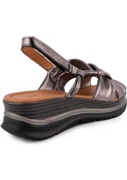 Hakiki Deri Rahat Günlük Sandalet Bronz 8066 fırsatları