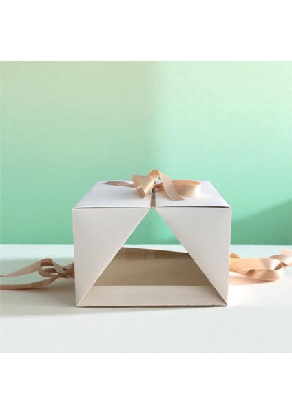 Yaş Pasta Kutusu ve Altlığı - 6-8 Kişilik Lady Cake Box Beyaz ( 10 Adet ) ( 23X23X15 cm ) fiyatları